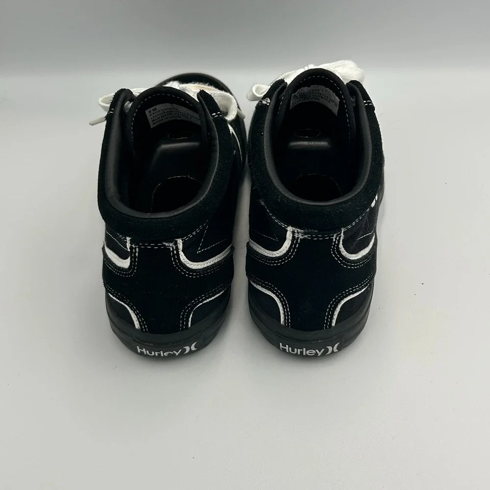 Hurley Men's 8 Skate Shoes‎ Canvas Lace Up High Top Kayo Chukka Black White 90s
